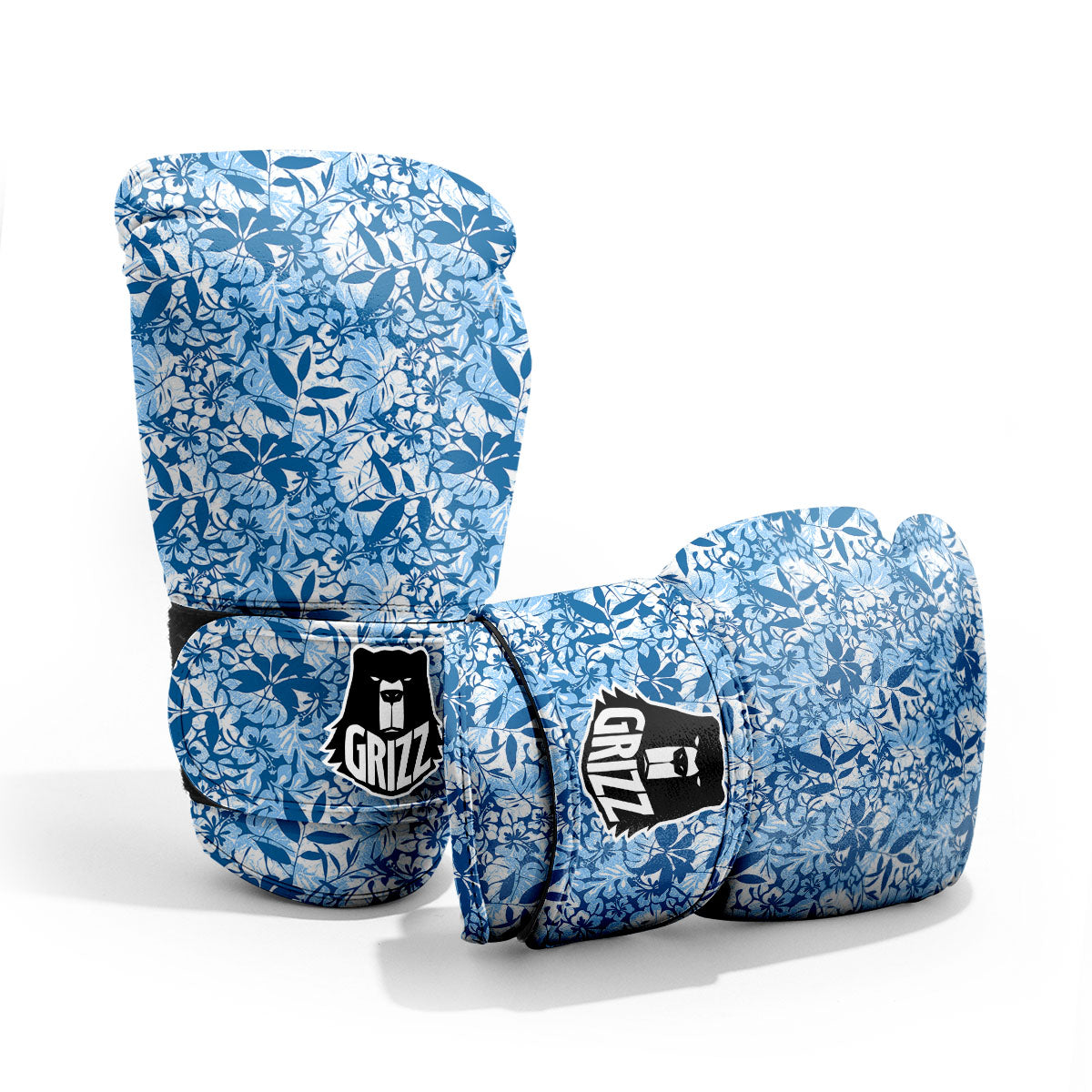 Tropical Hibiscus Blue Print Pattern Pro Boxing Glove