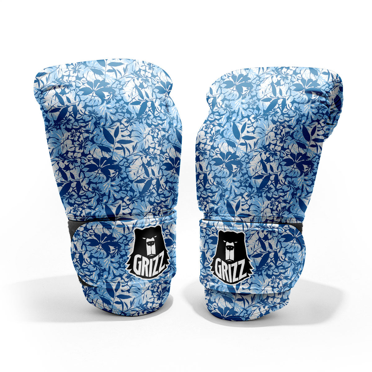 Tropical Hibiscus Blue Print Pattern Pro Boxing Glove