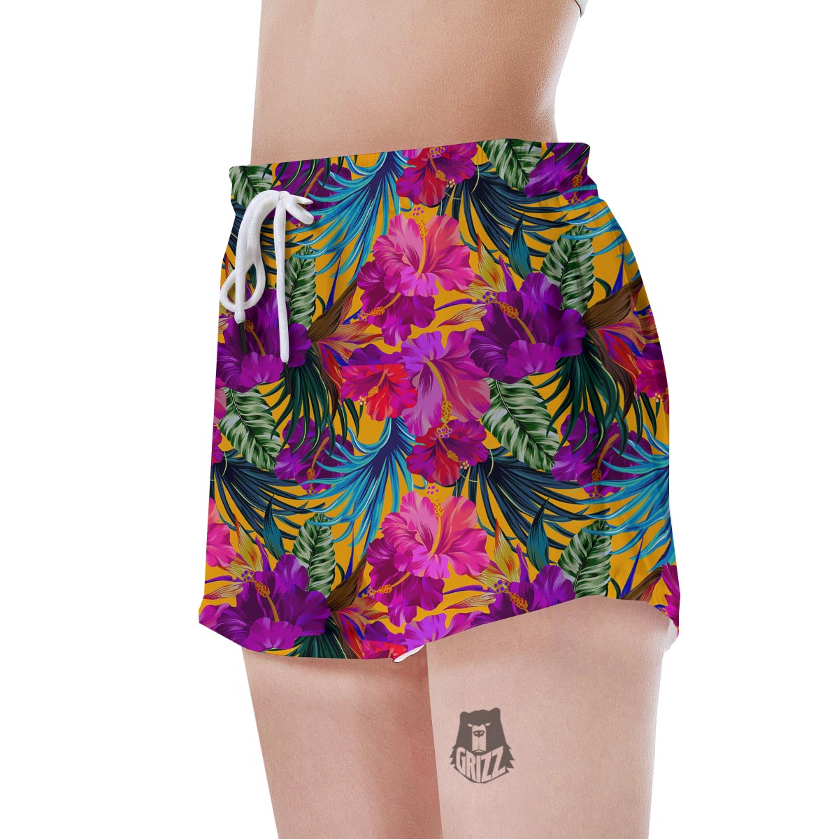 Tropical Hibiscus Flower Hawaiian Print Women's Shorts-grizzshop
