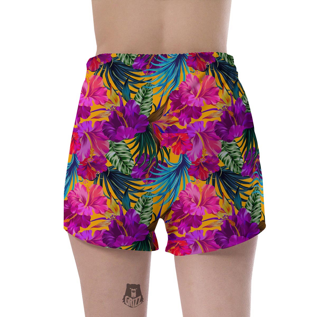 Tropical Hibiscus Flower Hawaiian Print Women's Shorts-grizzshop