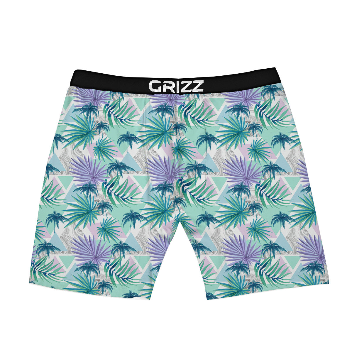 Tropical Leaf And Triangles Pastel Print Pattern Boxer Briefs-grizzshop