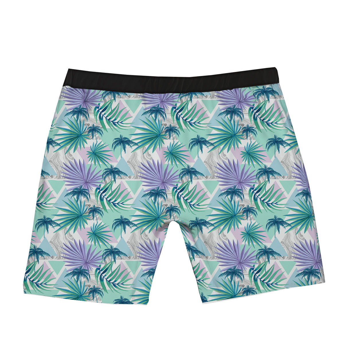 Tropical Leaf And Triangles Pastel Print Pattern Boxer Briefs-grizzshop