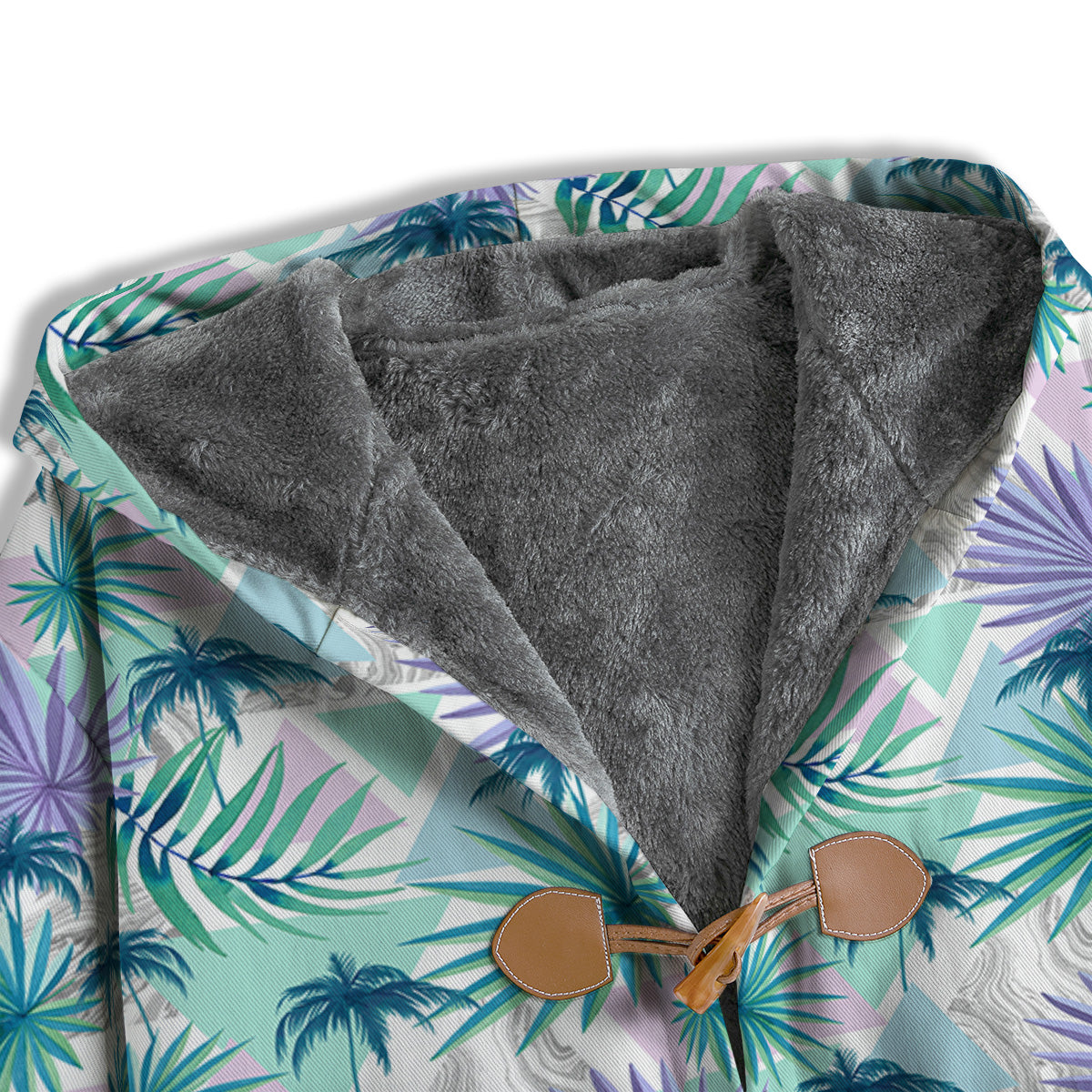 Tropical Leaf And Triangles Pastel Print Pattern Men's Windbreaker Jacket-grizzshop