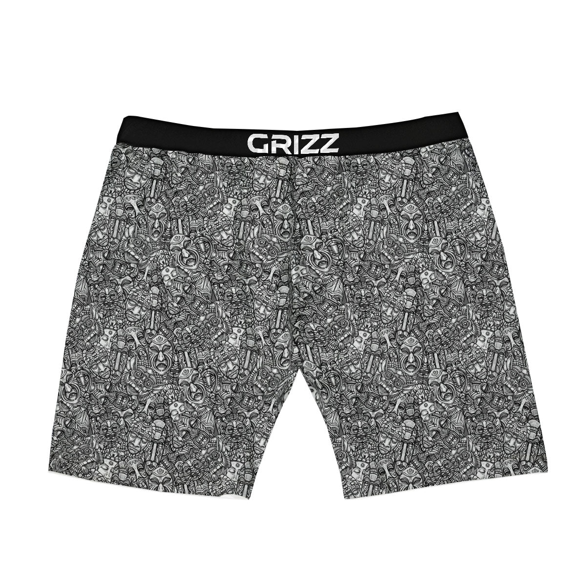Tropical Leaf Black White Print Pattern Boxer Briefs-grizzshop