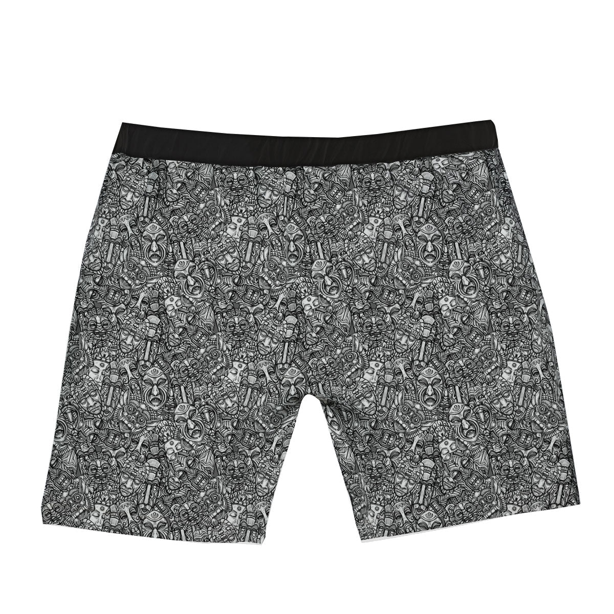 Tropical Leaf Black White Print Pattern Boxer Briefs-grizzshop