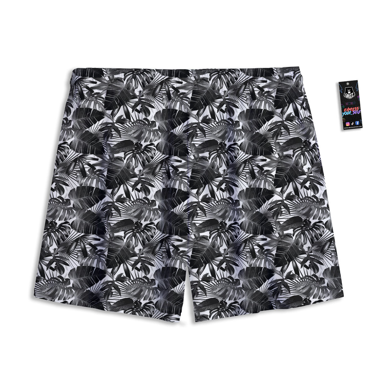 Totem White And Grey Print Pattern Mesh Shorts