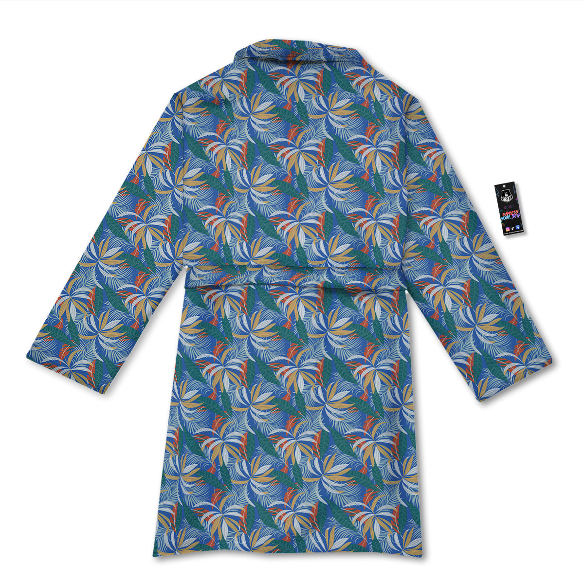 Tropical Leaf Colorful Print Pattern Bathrobe-grizzshop