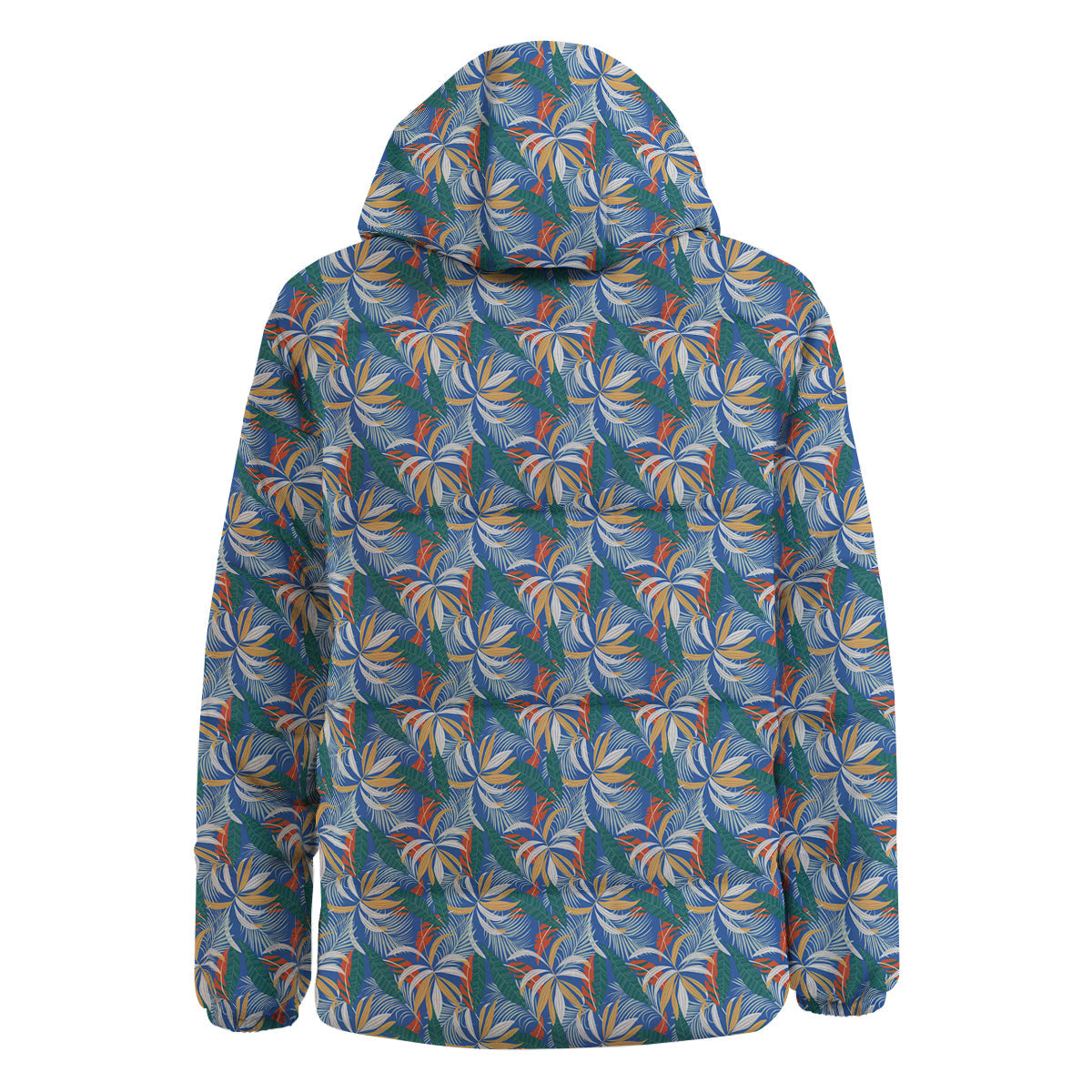 Tropical Leaf Colorful Print Pattern Down Jacket-grizzshop