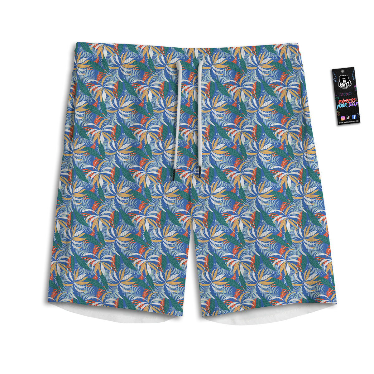 Tropical Leaf Colorful Print Pattern Men's Athletic Shorts-grizzshop