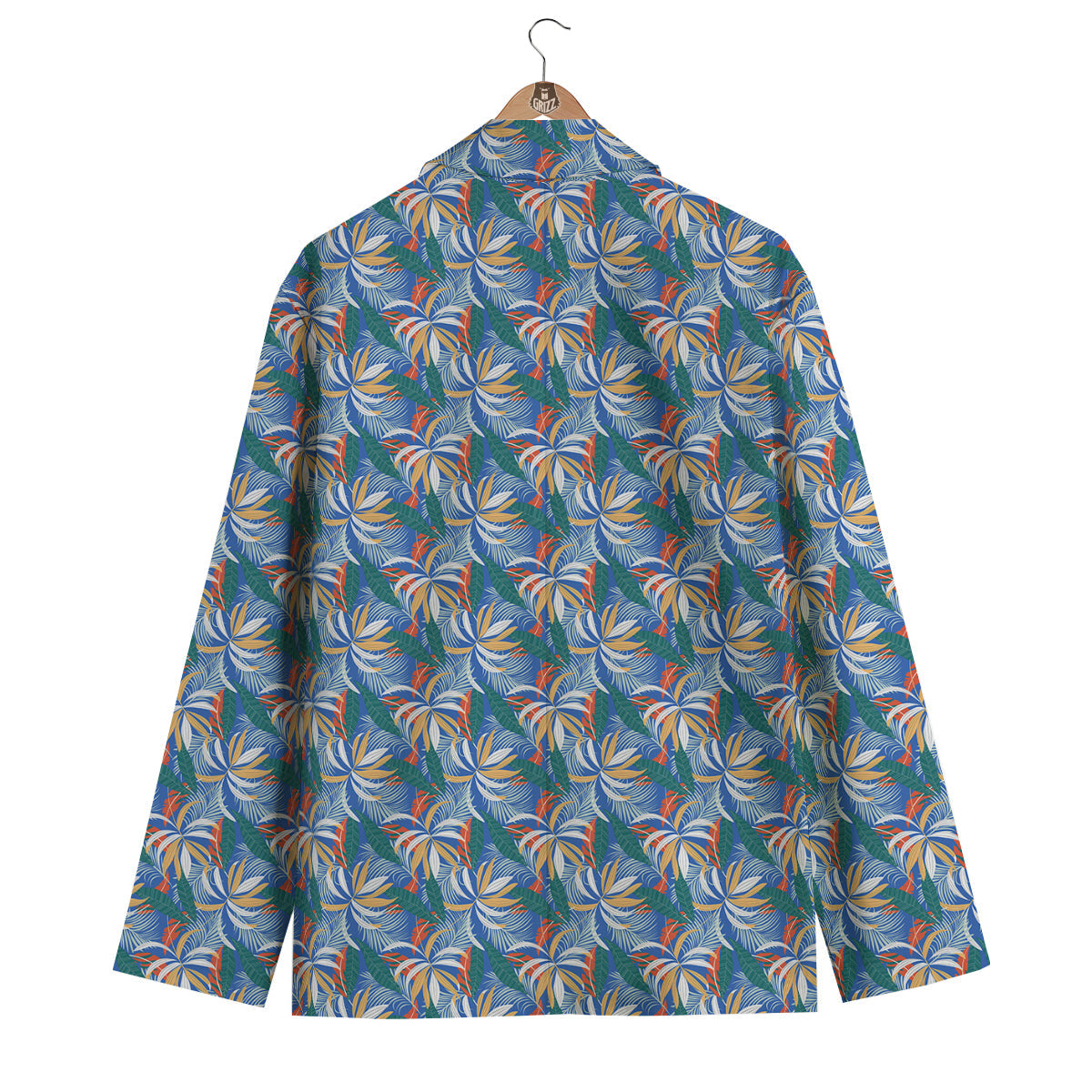 Tropical Leaf Colorful Print Pattern Men's Blazer-grizzshop
