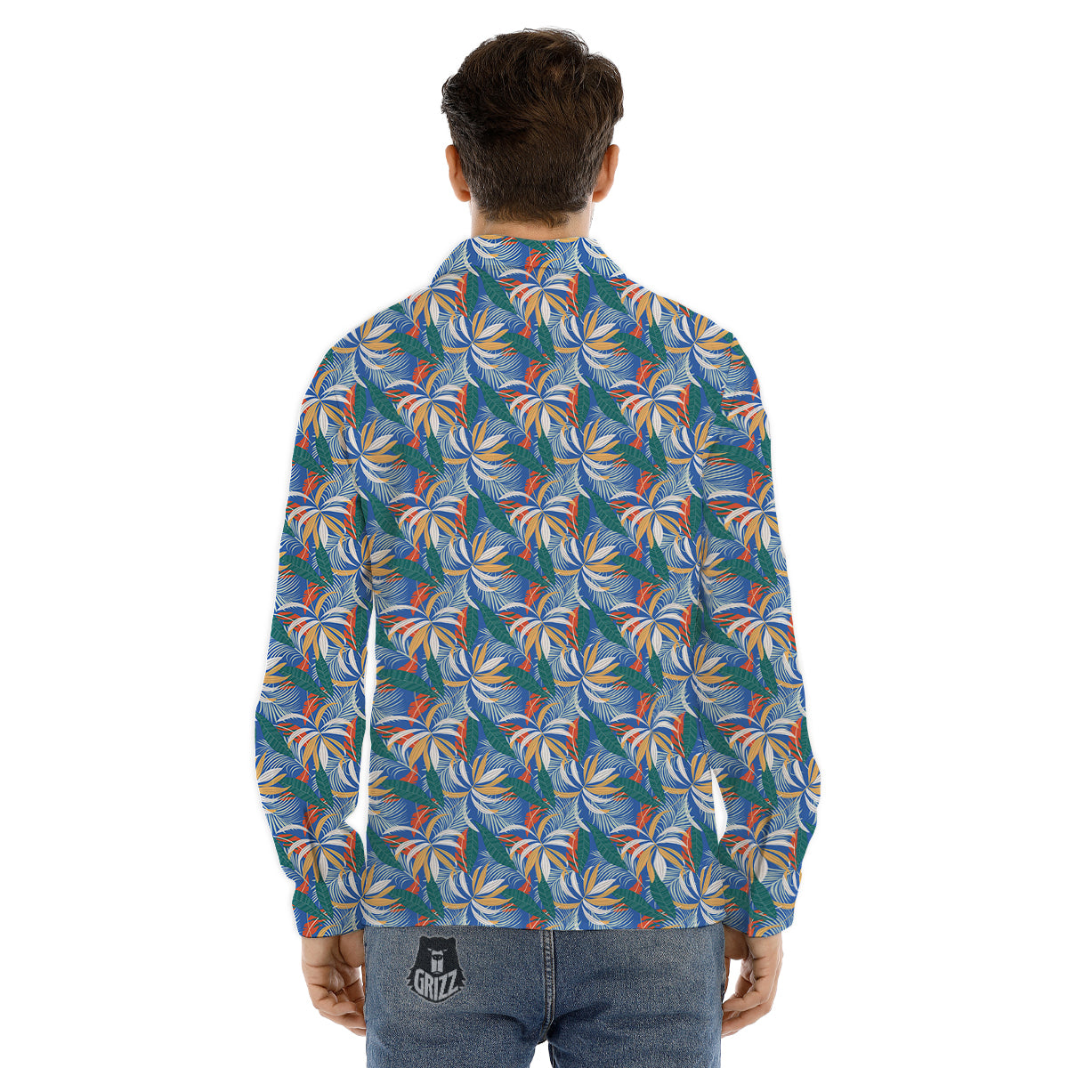 Tropical Leaf Colorful Print Pattern Men's Dress Shirts-grizzshop