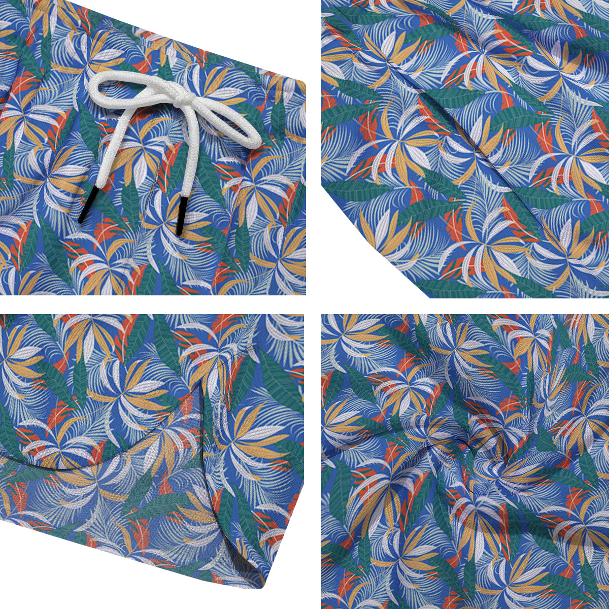 Tropical Leaf Colorful Print Pattern Men's Running Shorts-grizzshop