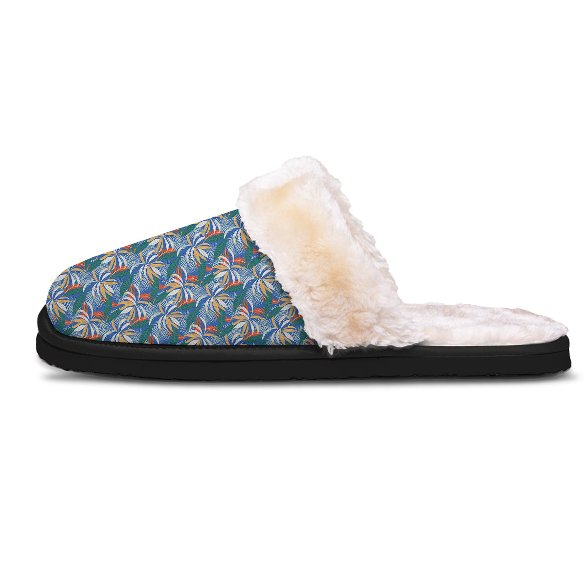 Tropical Leaf Colorful Print Pattern Slippers-grizzshop
