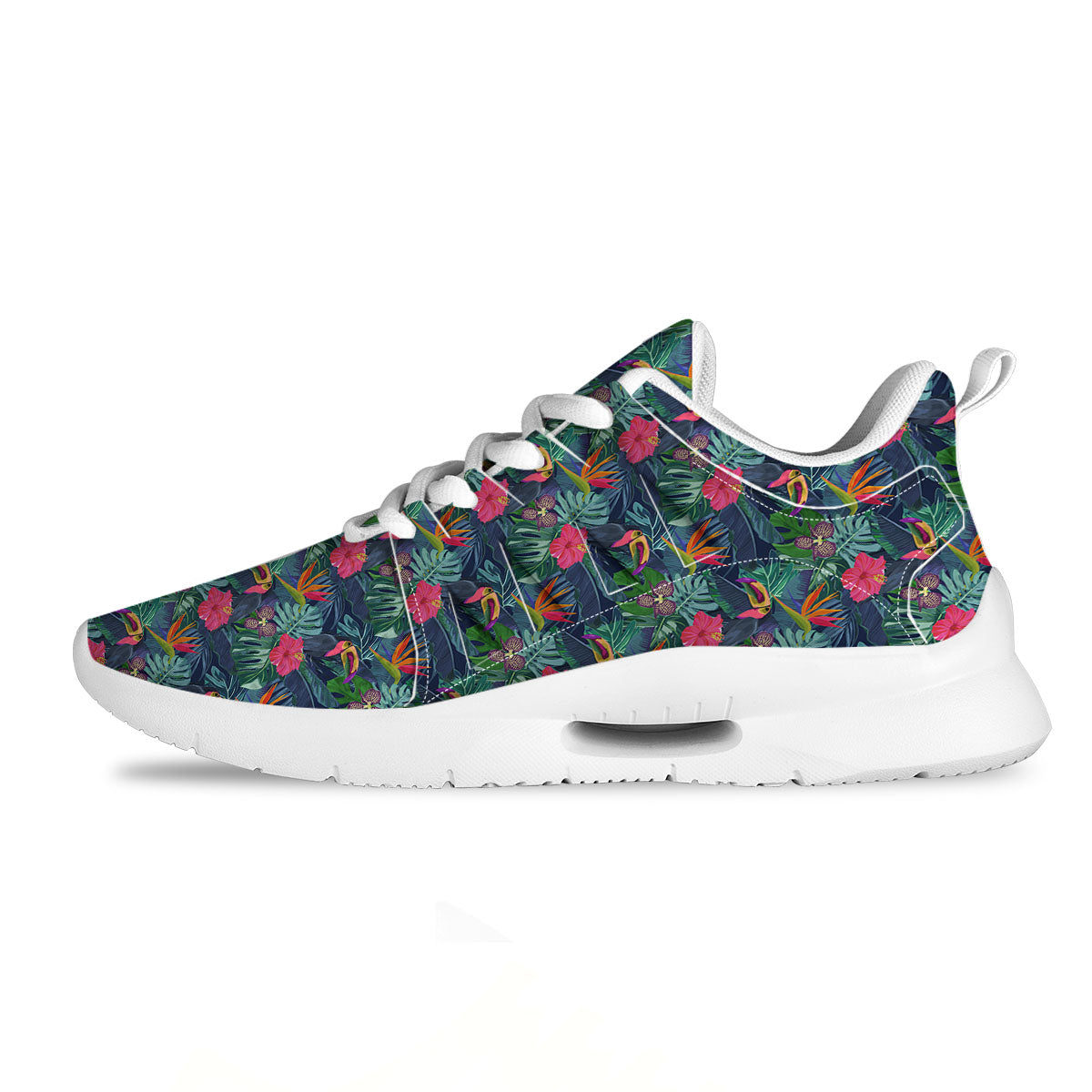 Tropical Leaf Colorful Print Pattern Tennis Shoes-grizzshop