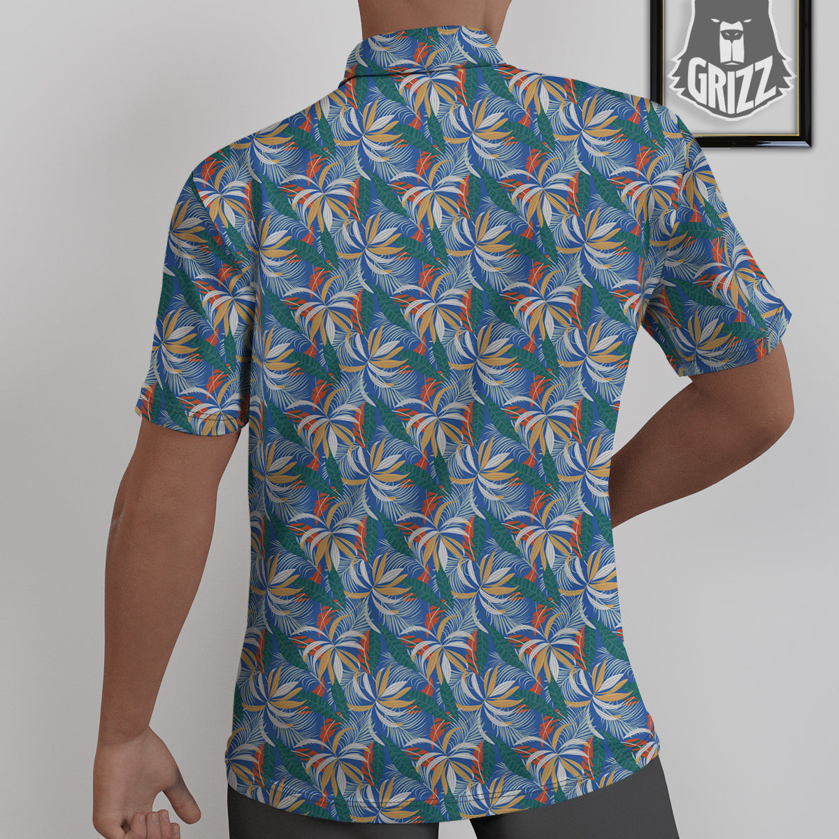 Tropical Leaf Colorful Print Pattern Untucked Shirts-grizzshop