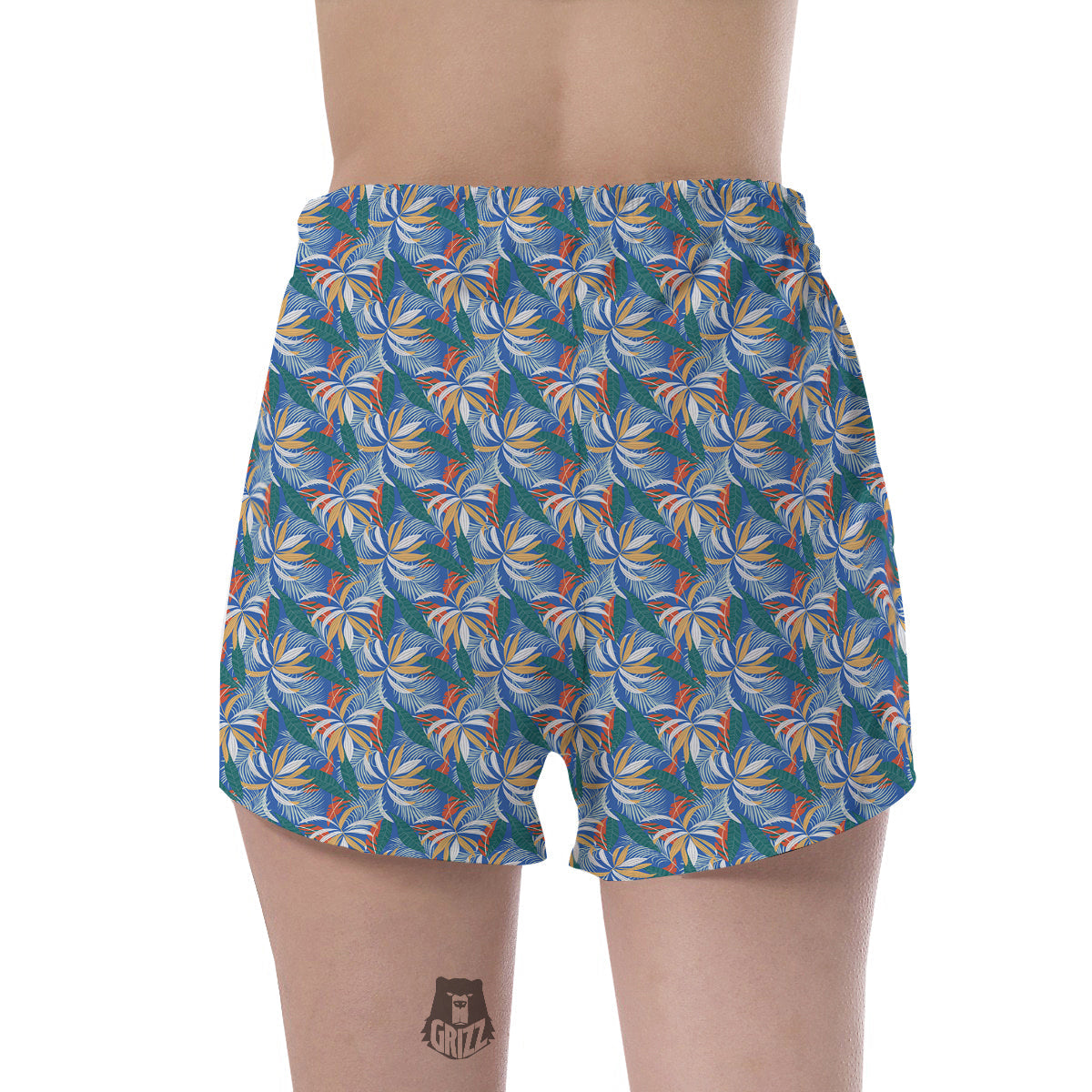 Tropical Leaf Colorful Print Pattern Women's Shorts-grizzshop