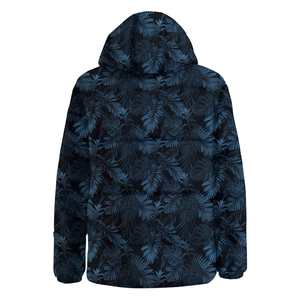 Tropical Leaf Dark Print Pattern Down Jacket-grizzshop