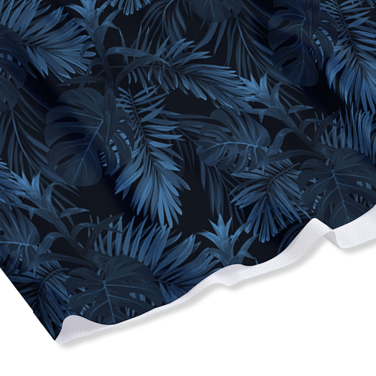 Tropical Leaf Dark Print Pattern Mesh Shorts