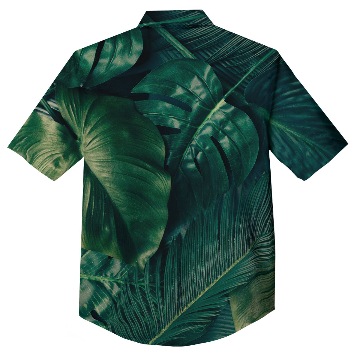 Tropical Leaf Natural Print Button Up Shirt-grizzshop