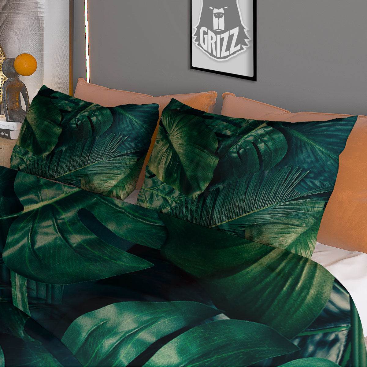 Tropical Leaf Natural Print Duvet Cover Bedding Set