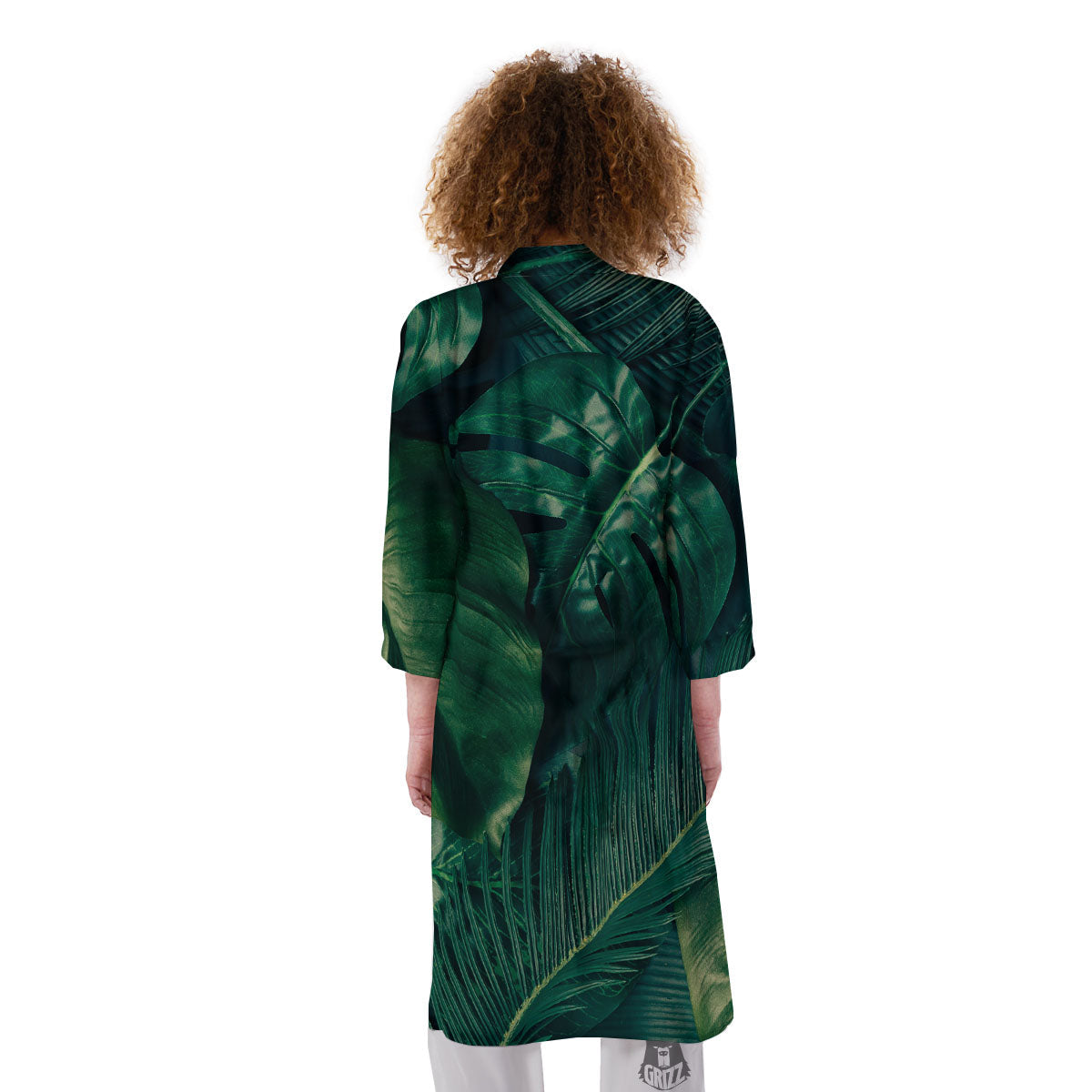 Tropical Leaf Natural Print Kimono-grizzshop