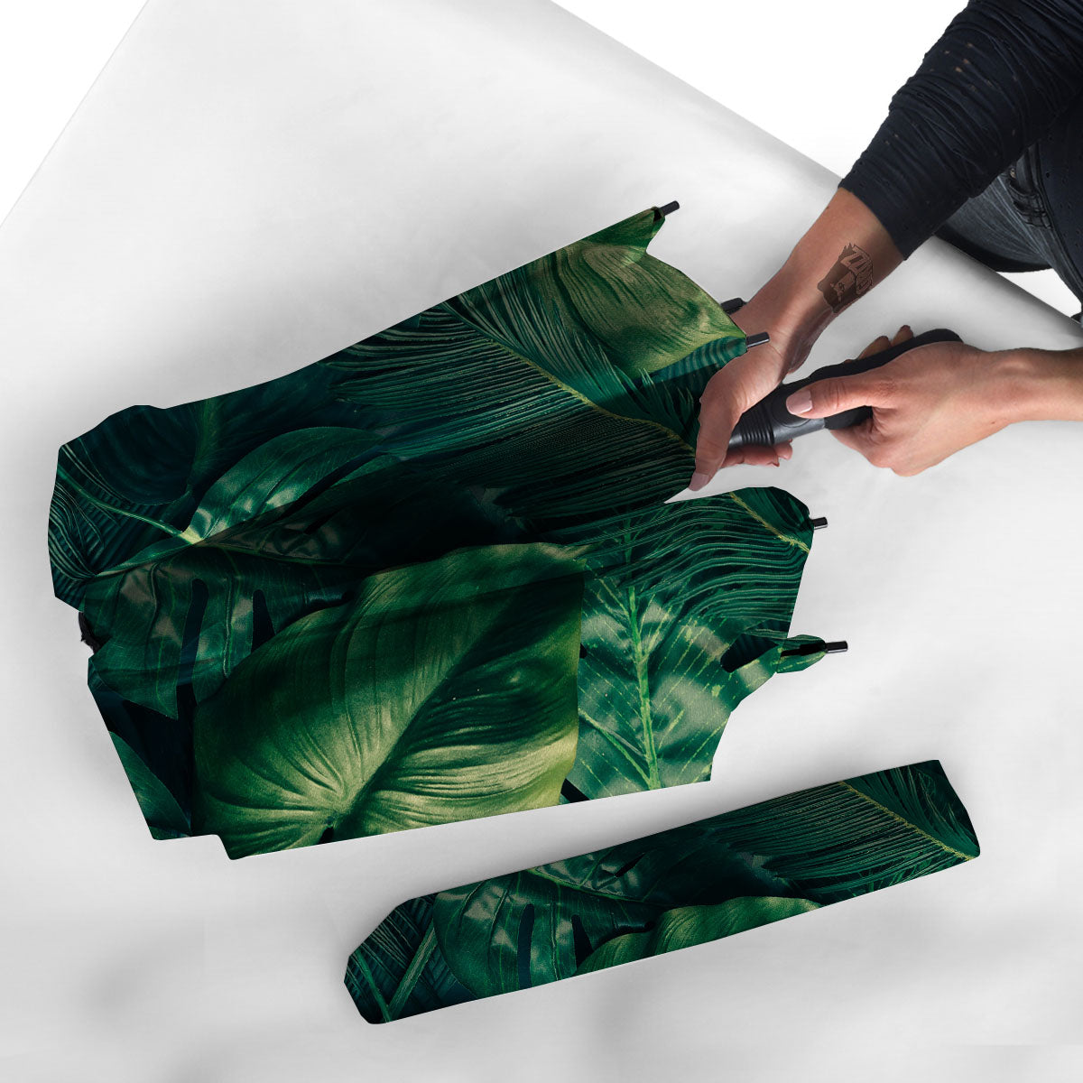 Tropical Leaf Natural Print Umbrella-grizzshop