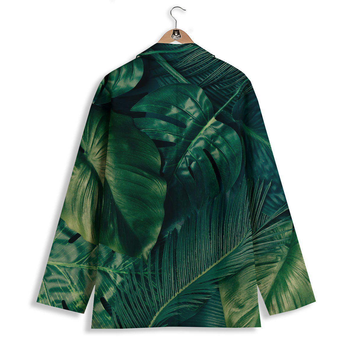 Tropical Leaf Natural Print Women's Blazer-grizzshop