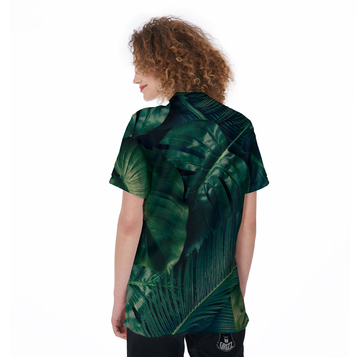Tropical Leaf Natural Print Women's Golf Shirts-grizzshop