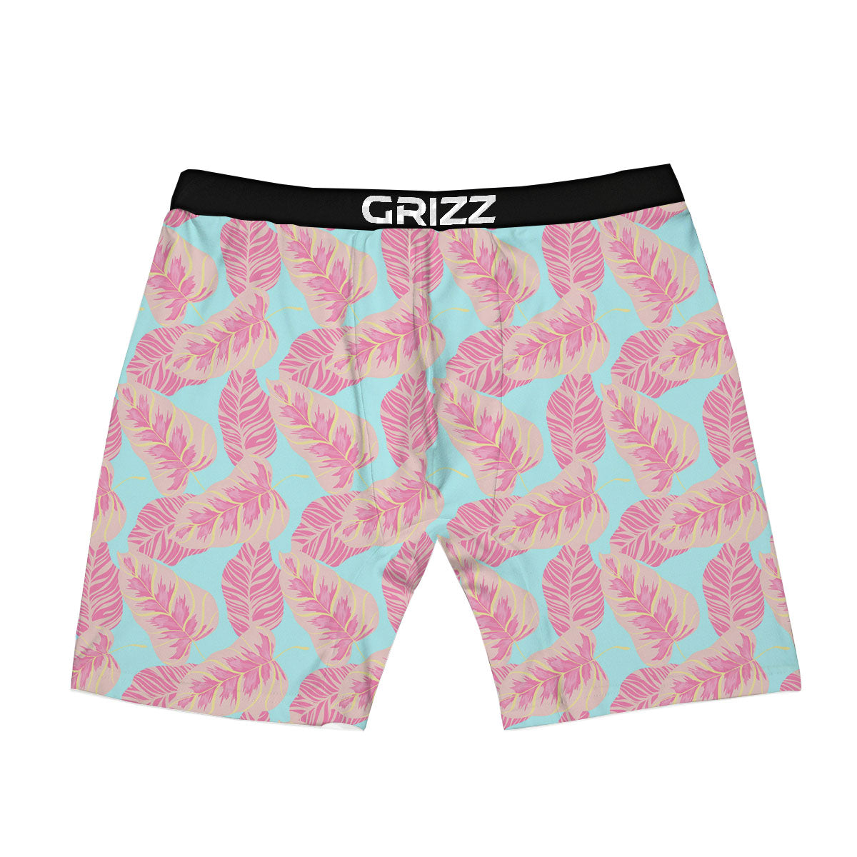 Tropical Leaf Pink And Teal Print Pattern Boxer Briefs-grizzshop