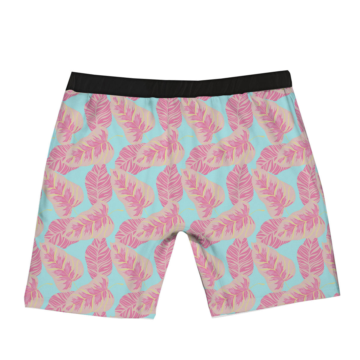 Tropical Leaf Pink And Teal Print Pattern Boxer Briefs-grizzshop