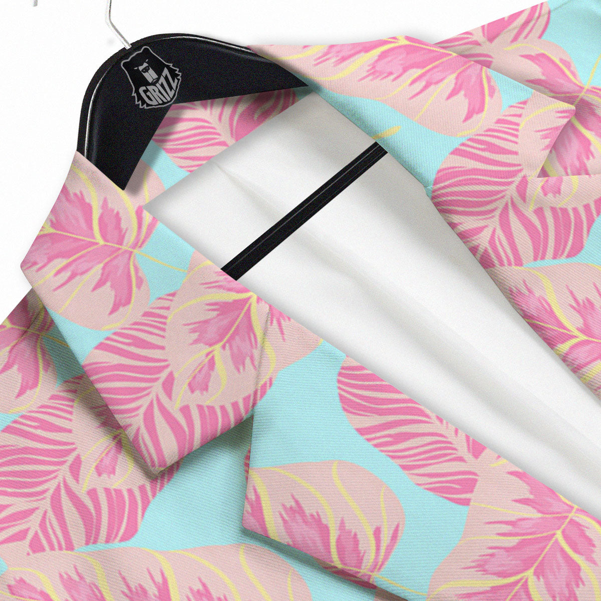 Tropical Leaf Pink And Teal Print Pattern Men's Sport Coat-grizzshop