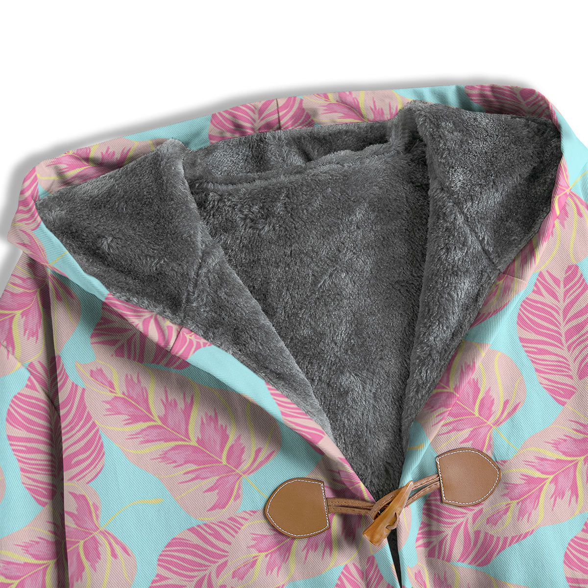 Tropical Leaf Pink And Teal Print Pattern Men's Windbreaker Jacket-grizzshop