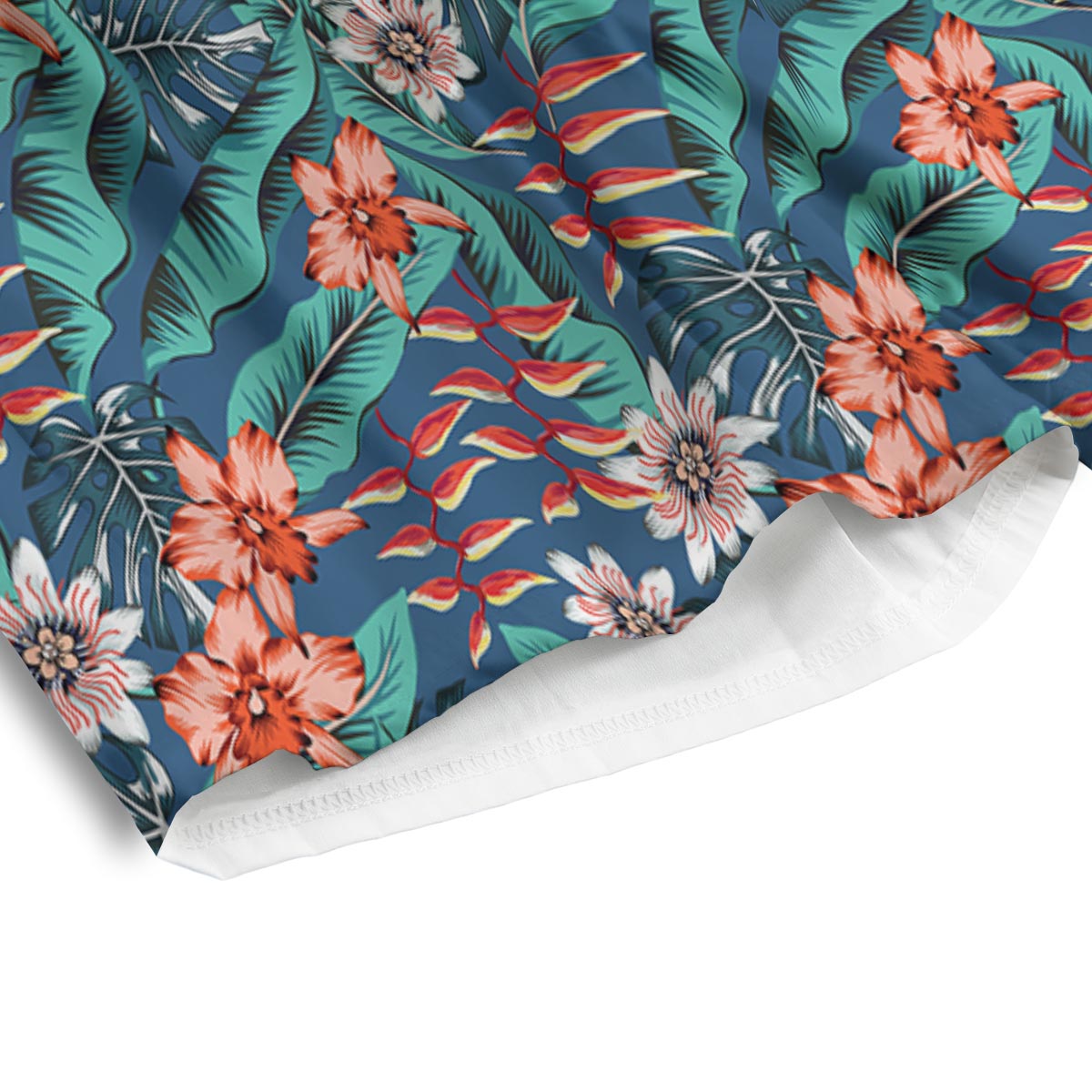 Tropical Leaf Teal Print Pattern Men's Athletic Shorts