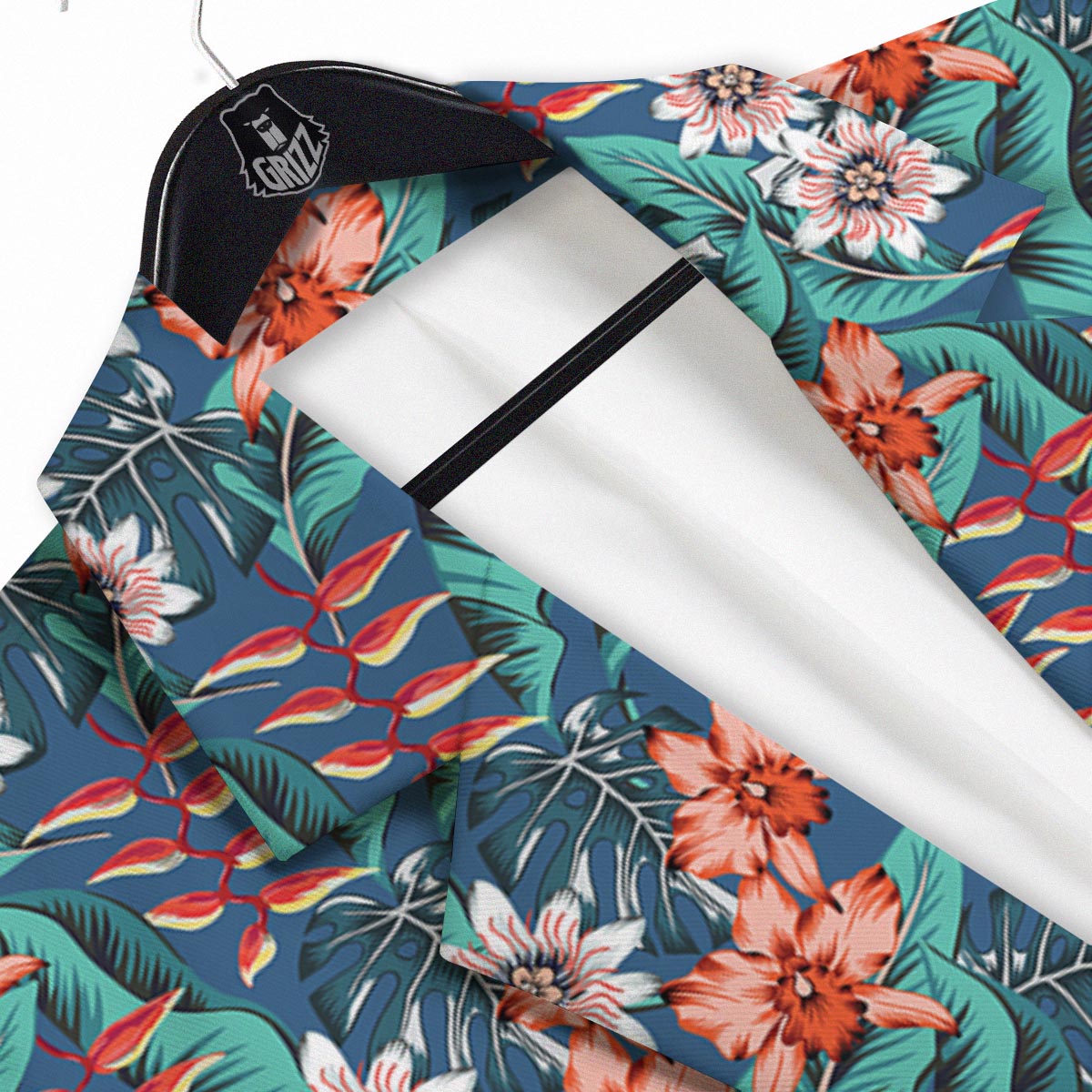 Tropical Leaf Teal Print Pattern Men's Sport Coat-grizzshop