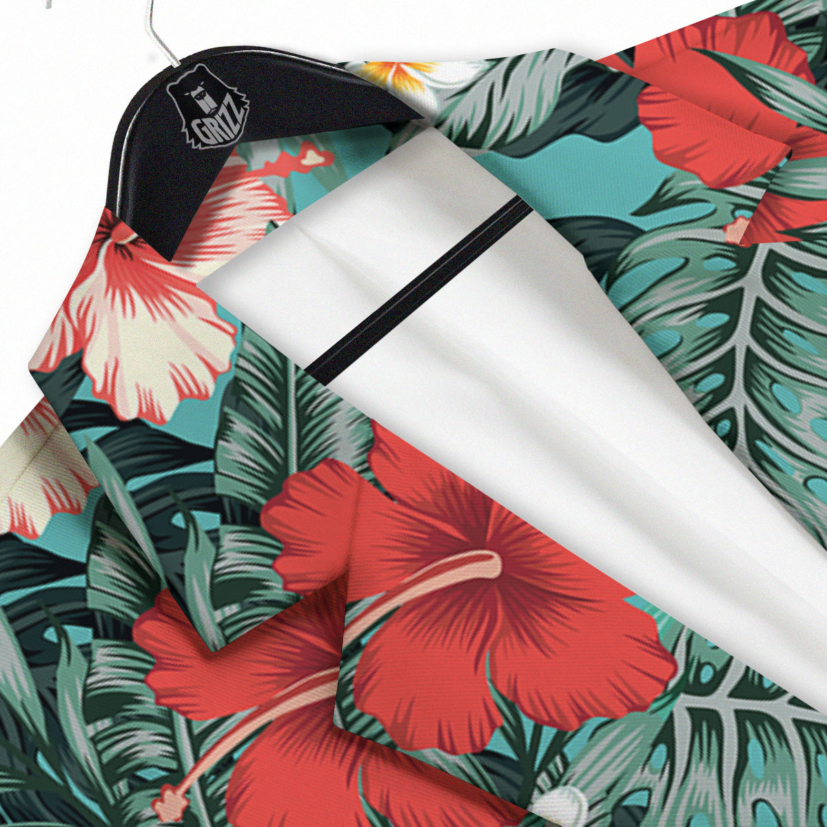 Tropical Leaf Turquoise Print Pattern Men's Sport Coat-grizzshop