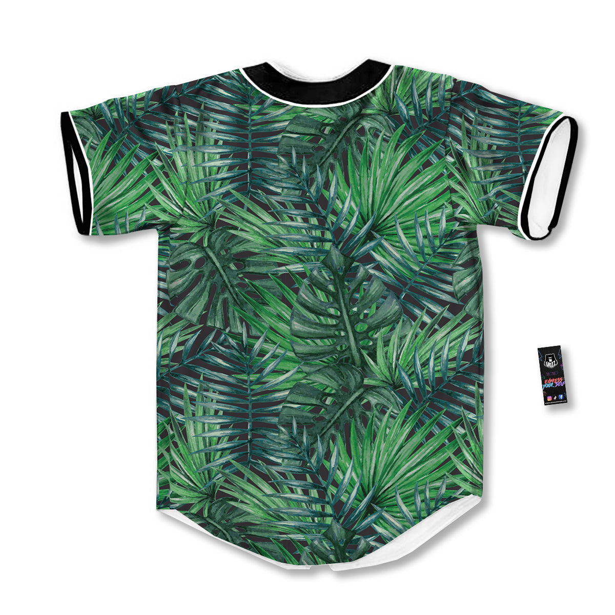 Tropical Leaf Watercolor Print Pattern Baseball Jersey-grizzshop