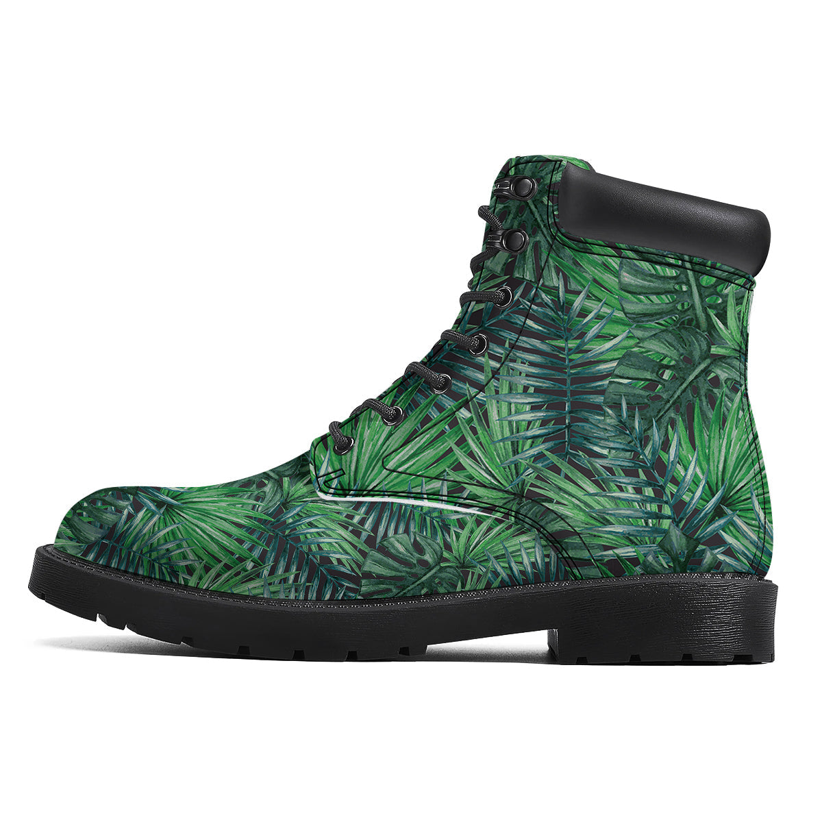 Tropical Leaf Watercolor Print Pattern Boots-grizzshop
