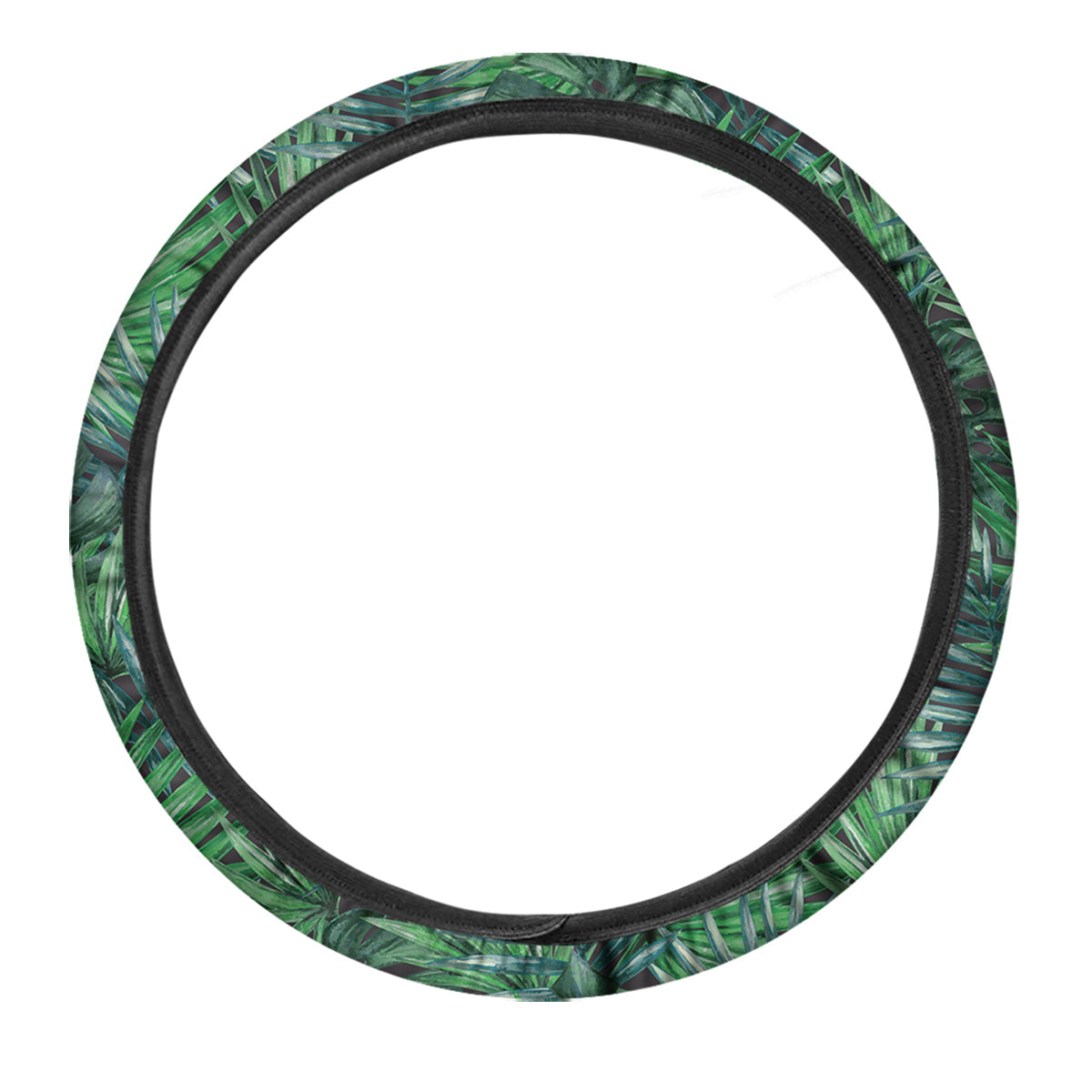 Tropical Leaf Watercolor Print Pattern Car Steering Wheel Cover-grizzshop