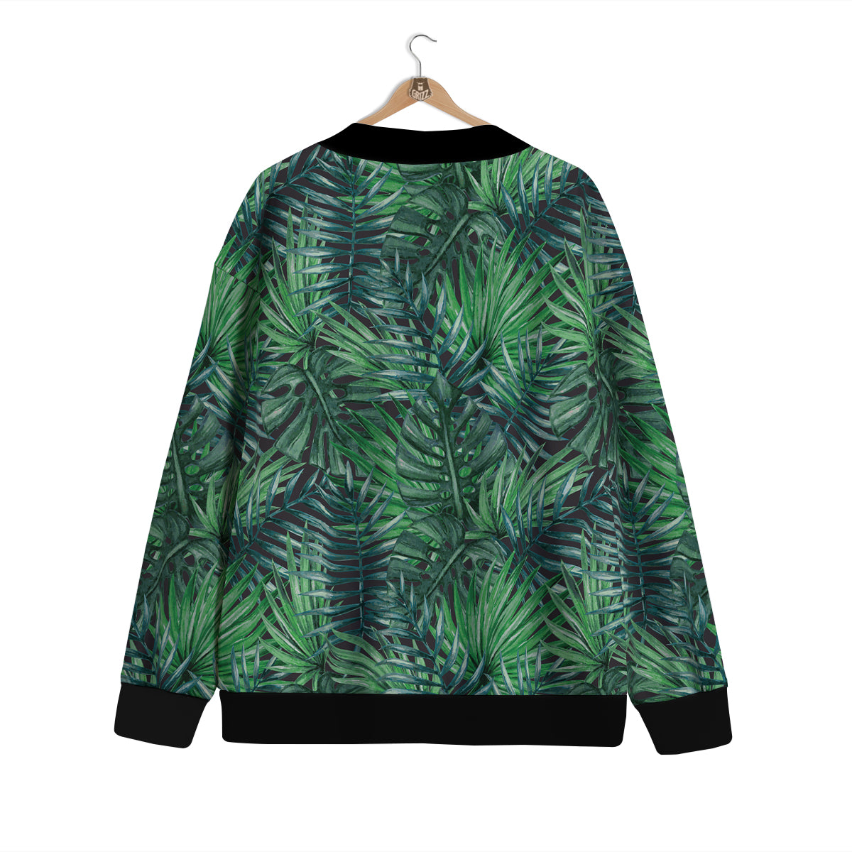 Tropical Leaf Watercolor Print Pattern Cardigan-grizzshop