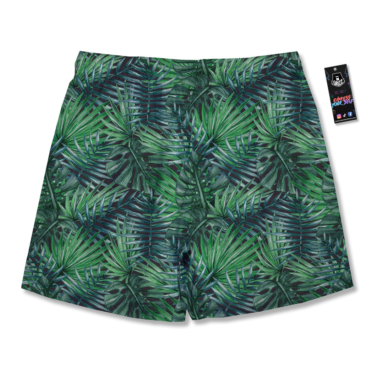 Tropical Leaf Watercolor Print Pattern Men's Running Shorts-grizzshop