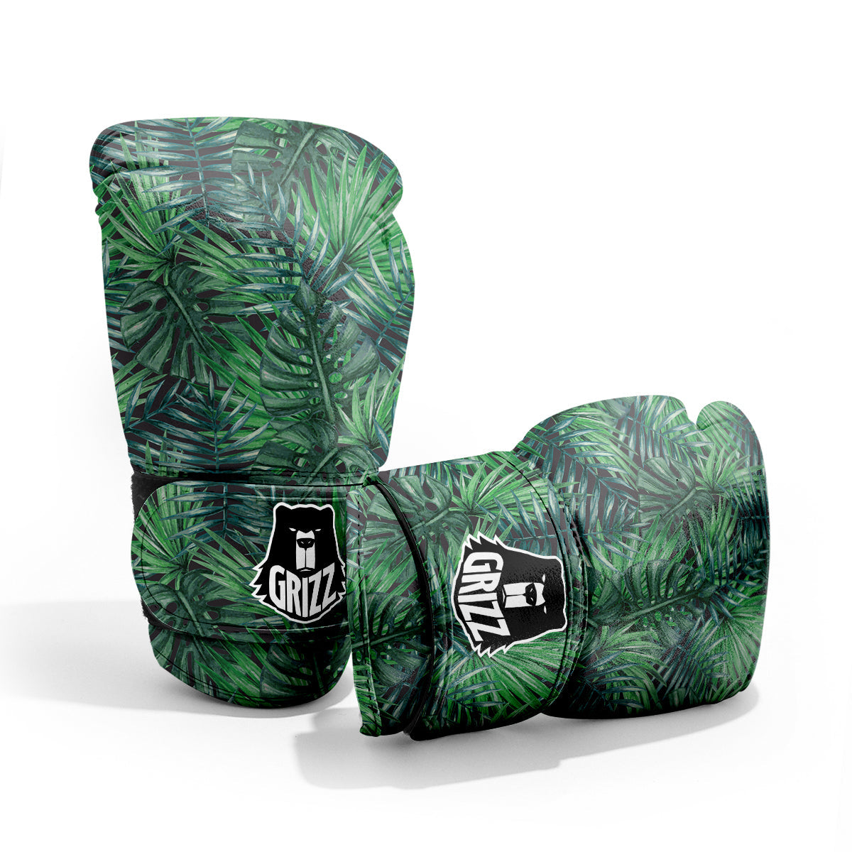 Tropical Leaf Watercolor Print Pattern Sparring Gloves-grizzshop