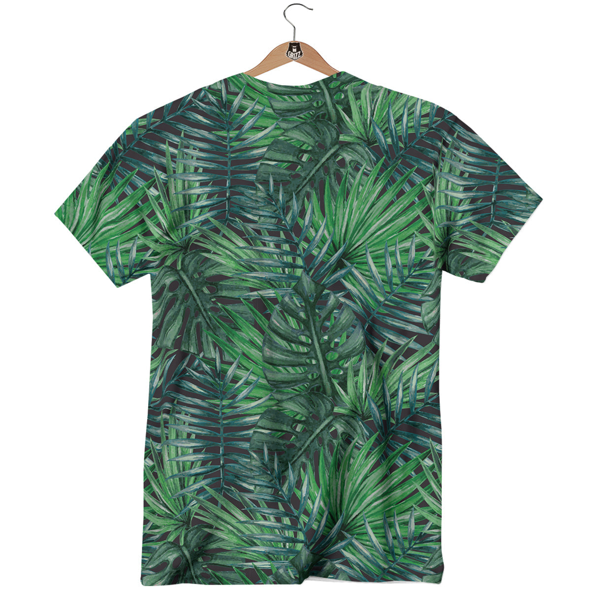 Tropical Leaf Watercolor Print Pattern T-Shirt-grizzshop