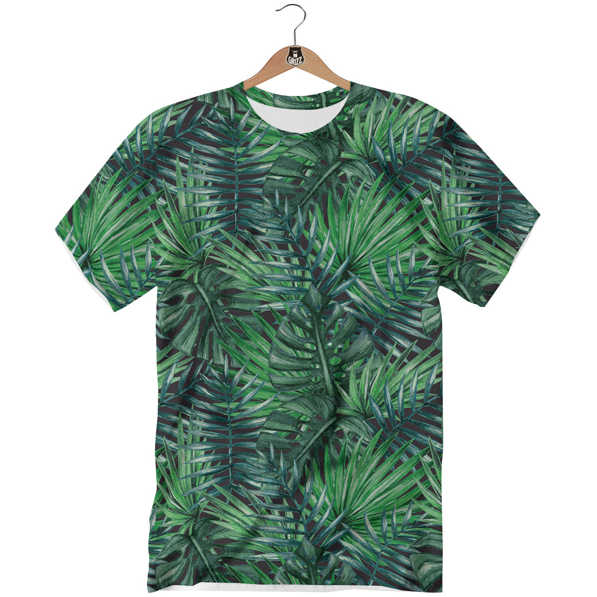 Tropical Leaf Watercolor Print Pattern T-Shirt-grizzshop