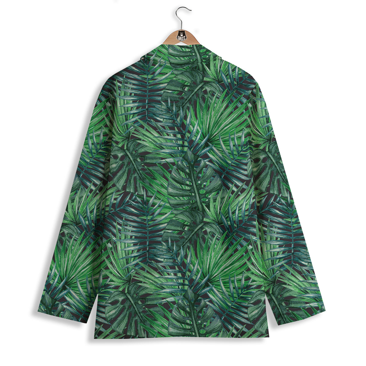 Tropical Leaf Watercolor Print Pattern Women's Blazer-grizzshop