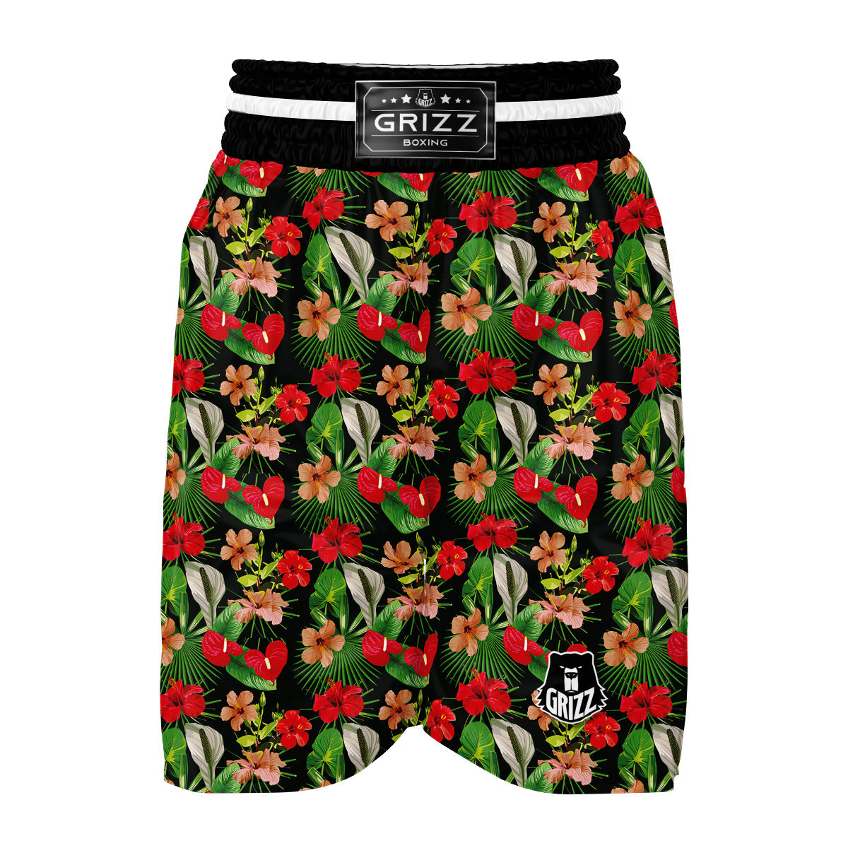 Tropical Leave Boxing Shorts-grizzshop
