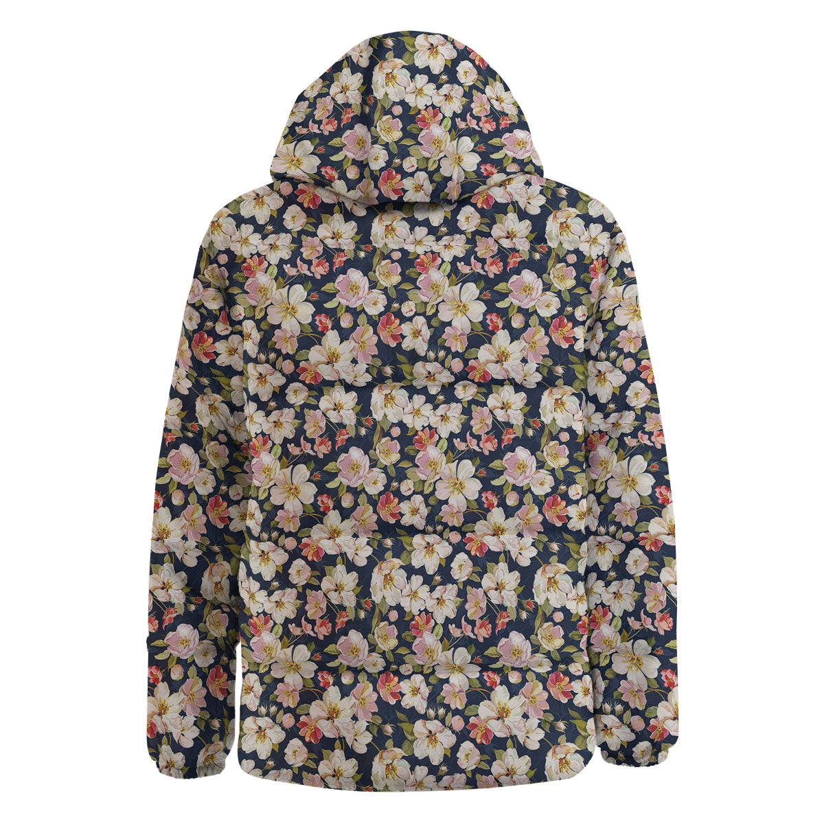Tropical Leaves Blossom Print Pattern Down Jacket-grizzshop