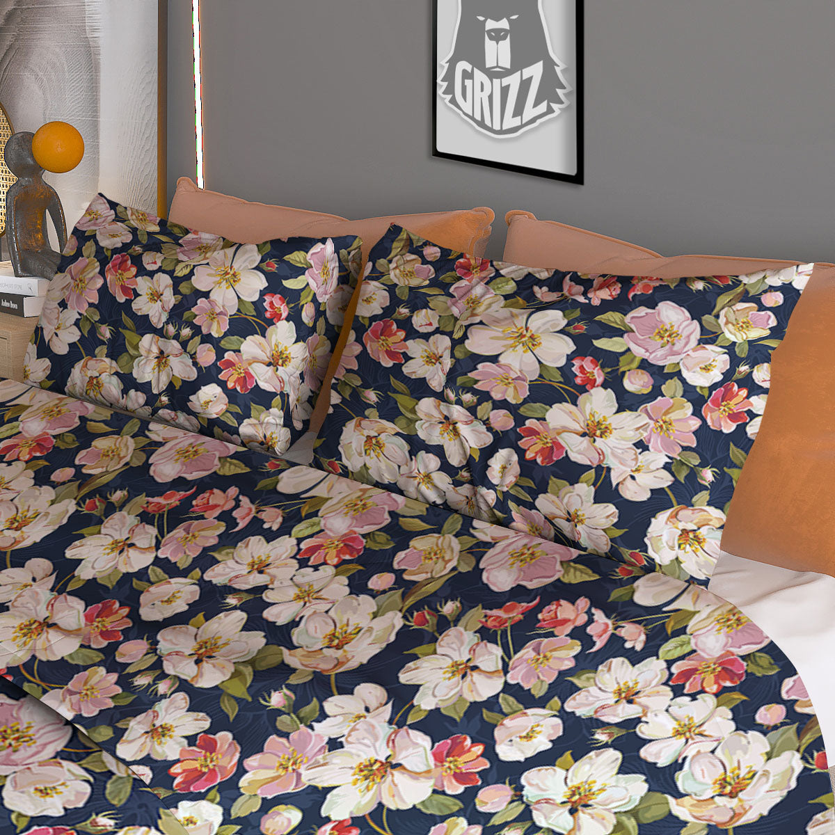 Tropical Leaves Blossom Print Pattern Duvet Cover Bedding Set-grizzshop