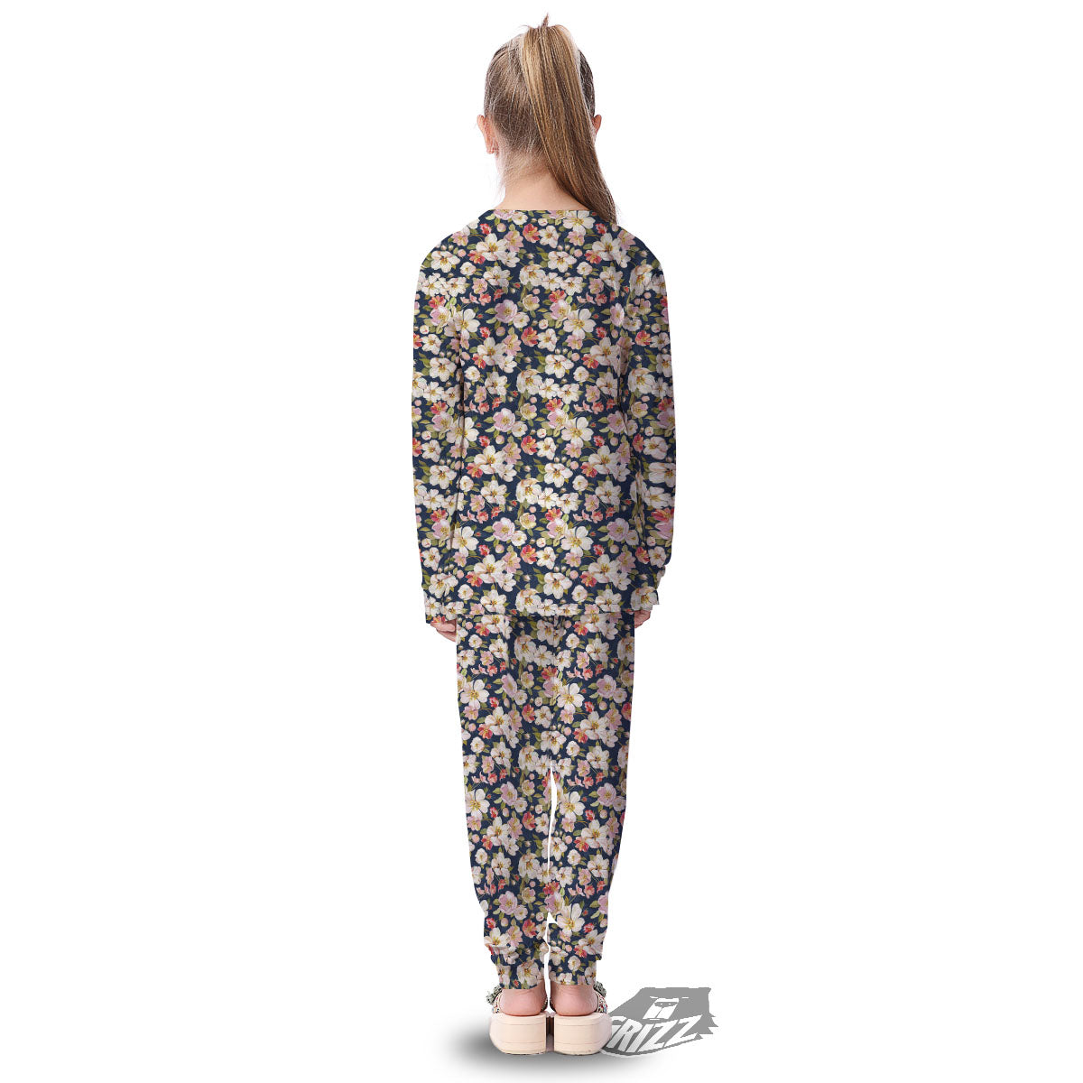 Tropical Leaves Blossom Print Pattern Kid's Pajamas-grizzshop