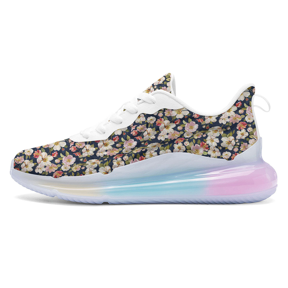 Tropical Leaves Blossom Print Pattern Running Sneakers-grizzshop