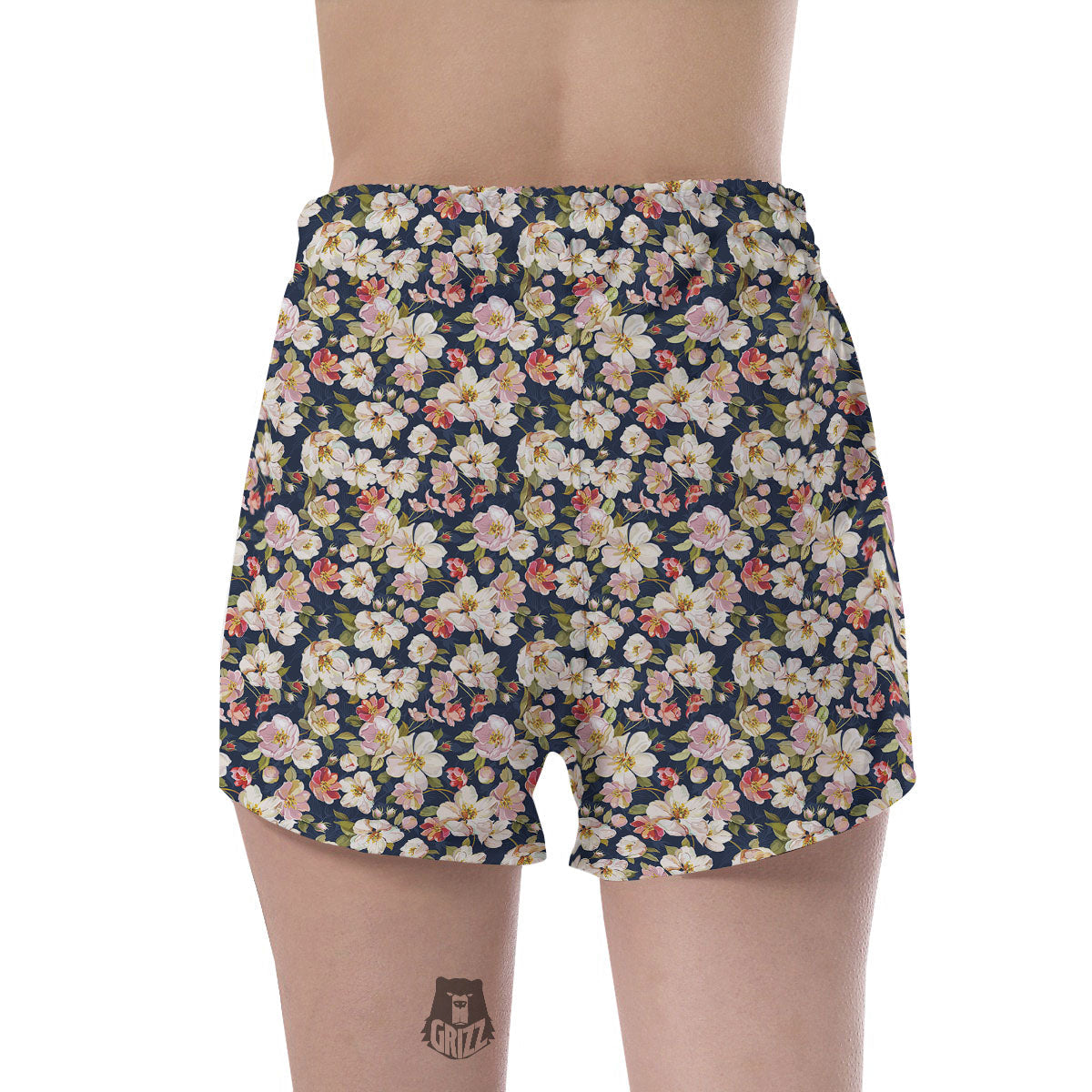 Tropical Leaves Blossom Print Pattern Women's Shorts-grizzshop